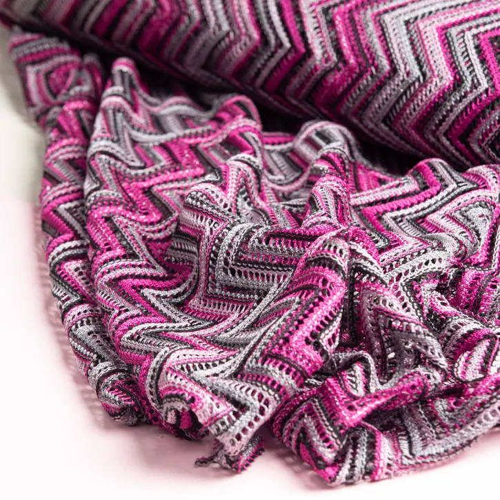 Fușya Gri Zigzag Missoni Kumaș