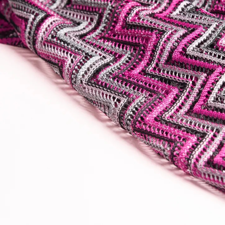 Fușya Gri Zigzag Missoni Kumaș