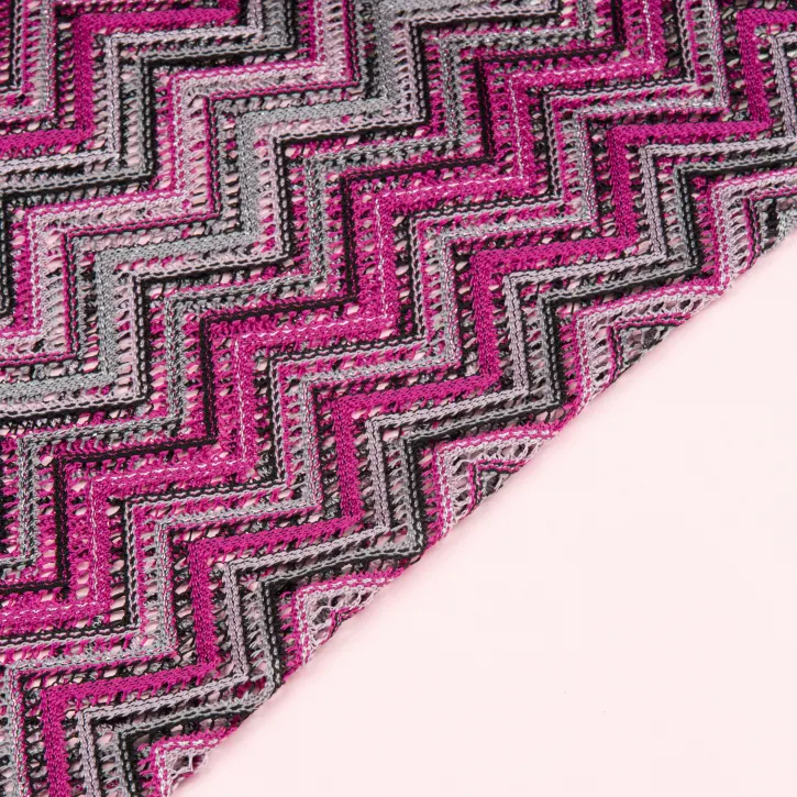 Fușya Gri Zigzag Missoni Kumaș