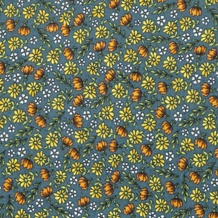 Göl Yeşili Çiçekli Pazen Kumaş