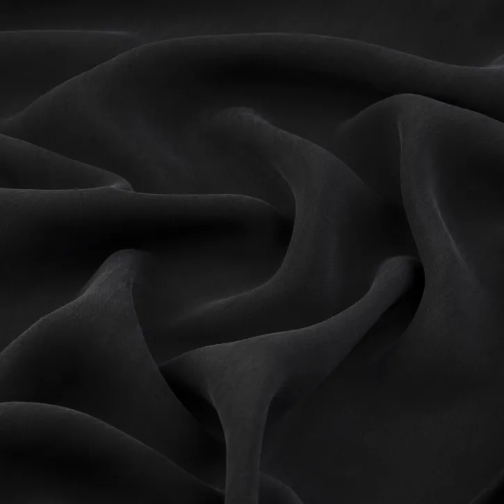 Siyah İpeker Cupro Kumaş