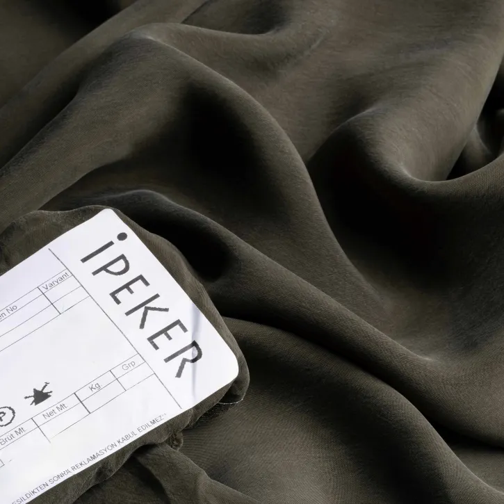 Haki Rengi İpeker Cupro Kumaş