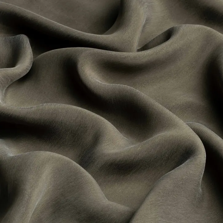 Haki Rengi İpeker Cupro Kumaş