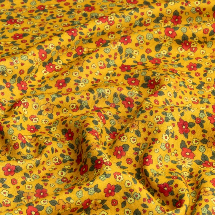 Hardal Çıtır Desen Müslin Kumaş