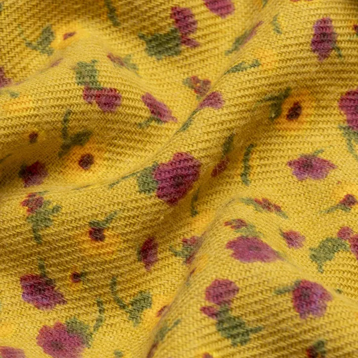 Hardal Çıtır Desenli Pazen Kumaş