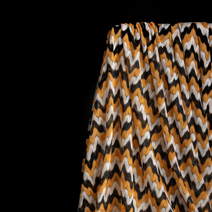 Hardal-Siyah Missoni Kumaș