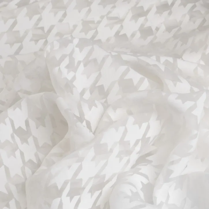 İpeker Yakma Kumaş - Kazayağı Beyaz