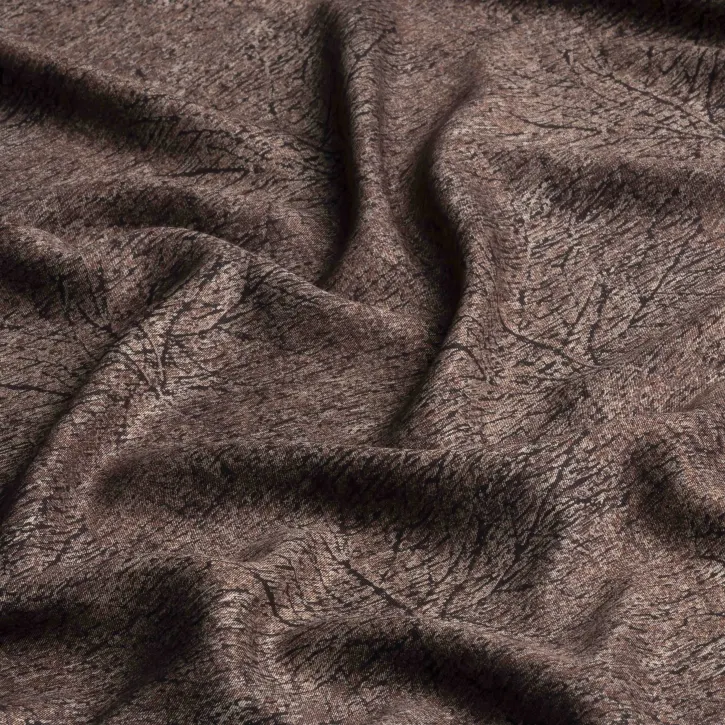 Kahverengi Ağaç Kabuğu Desen Kaşmir Viskon