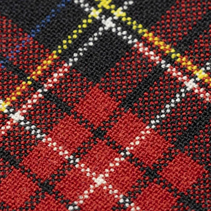 Kırmızı-Lacivert Ekose Gabardin