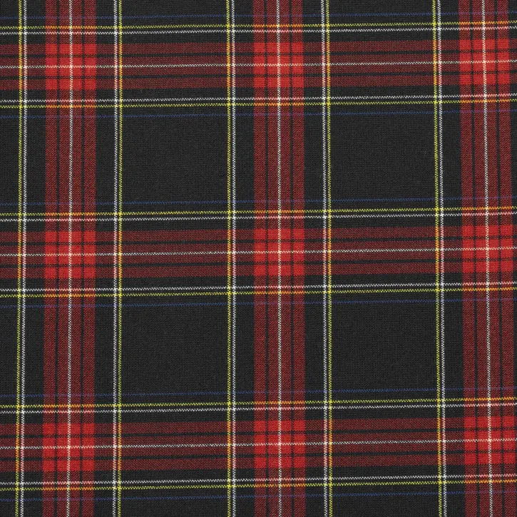 Kırmızı-Lacivert Ekose Gabardin