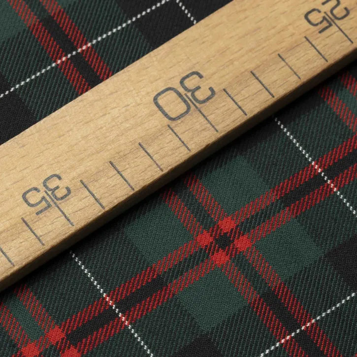 Kırmızı-Yeşil Ekose Gabardin