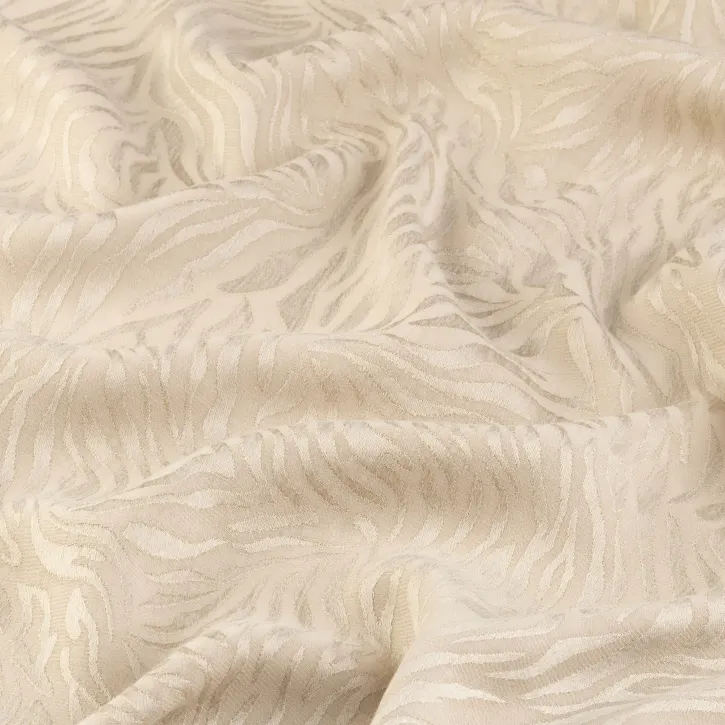 Krem Jakar Cupro Kumaş