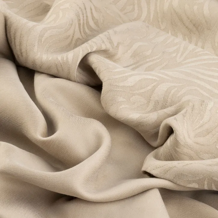 Krem Jakar Cupro Kumaş