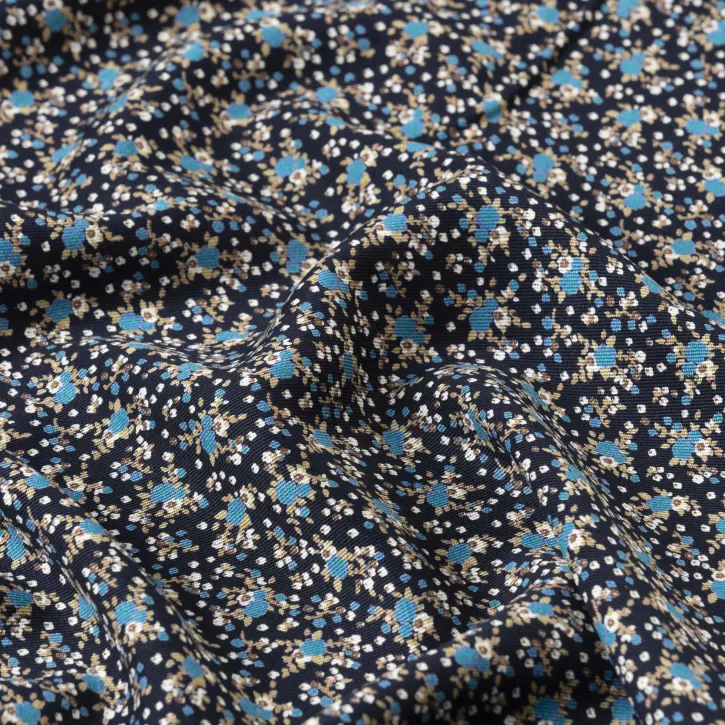 Lacivert Çıtır Desen Kaşmir Viskon
