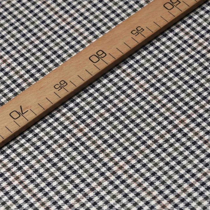 Lacivert-Haki Kareli Yün Ekose