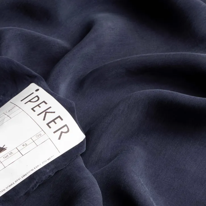 Lacivert İpeker Cupro Kumaş