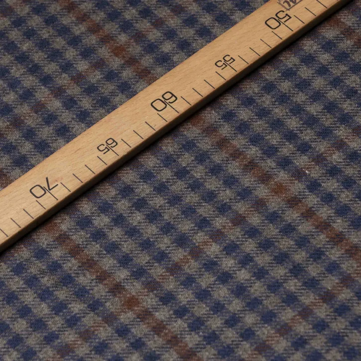 Lacivert-Kahverengi Yün Ekose