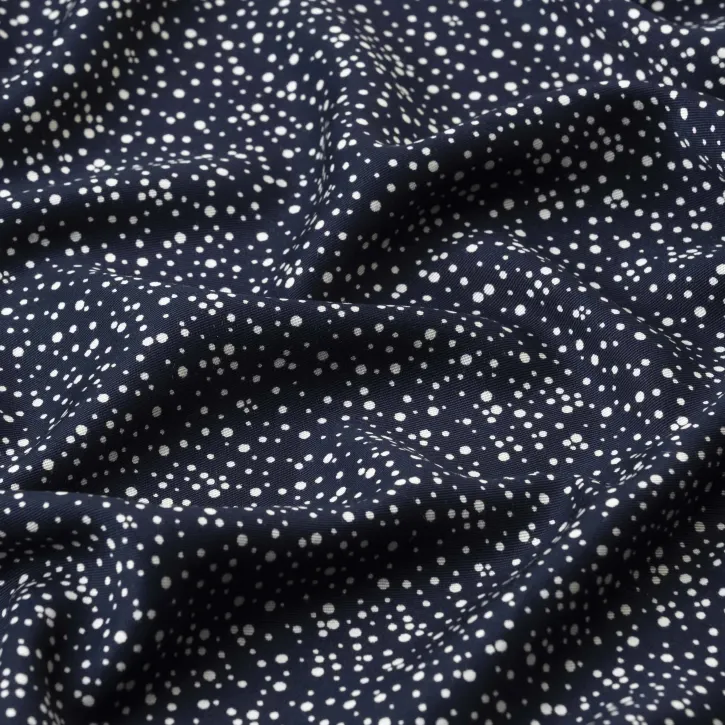 Lacivert Puantiyeli Kaşmir Viskon