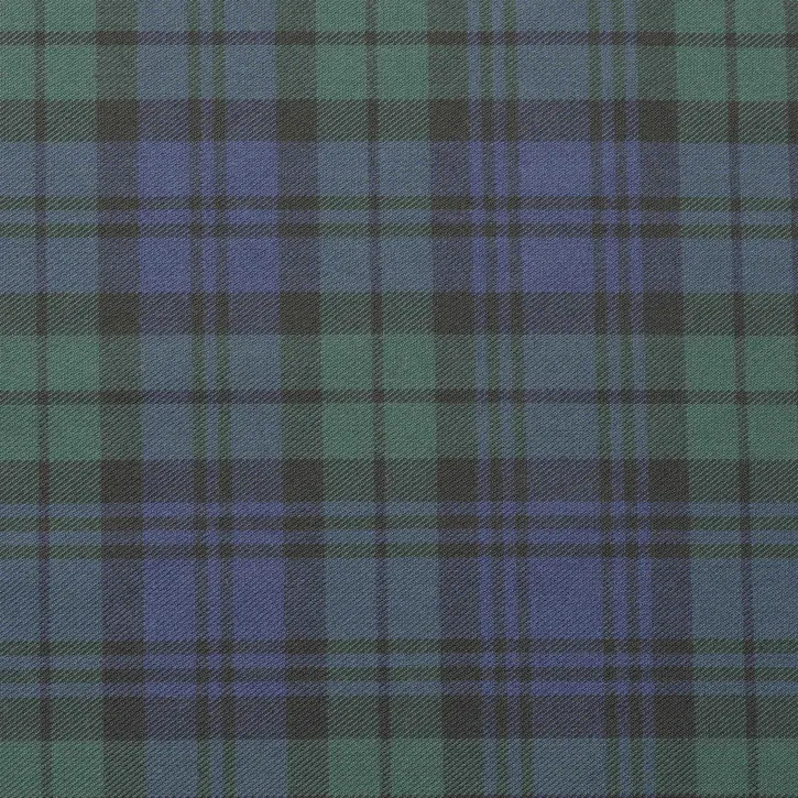 Lacivert-Yeşil Ekose Gabardin