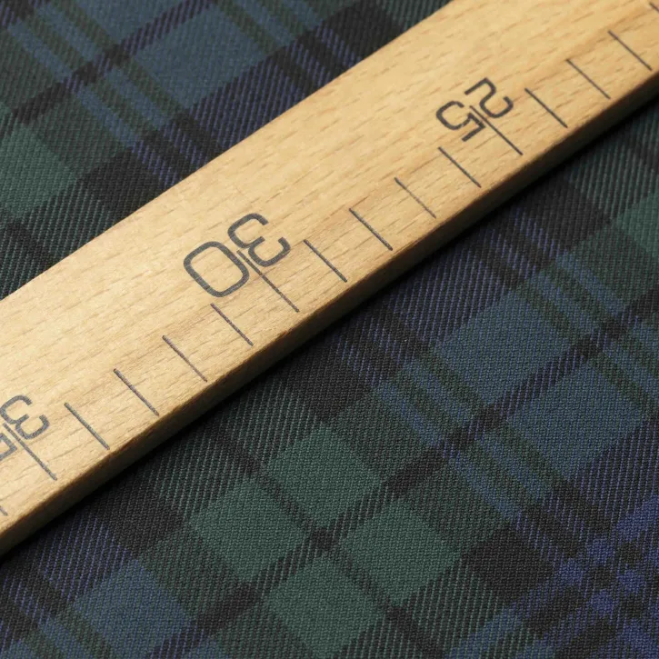 Lacivert-Yeşil Ekose Gabardin