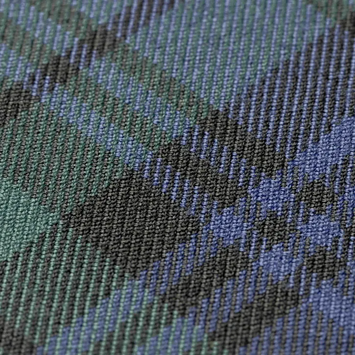 Lacivert-Yeşil Ekose Gabardin