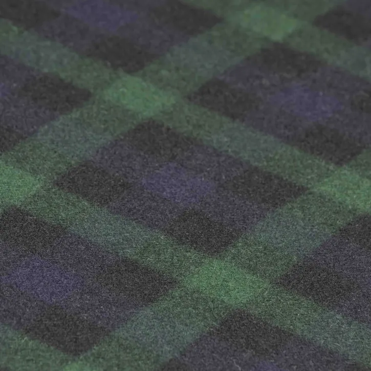 Lacivert-Yeşil Yün Ekose