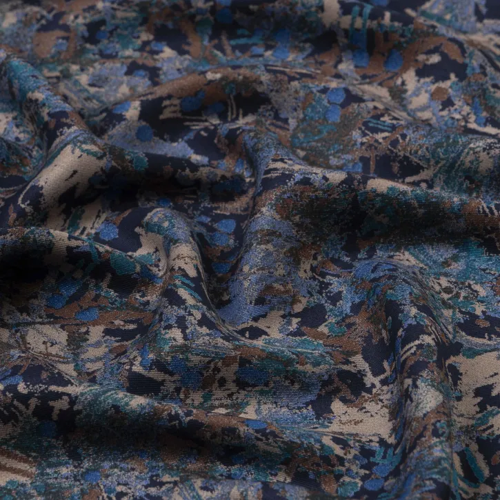 Mavi Kamuflaj Kaşmir Viskon