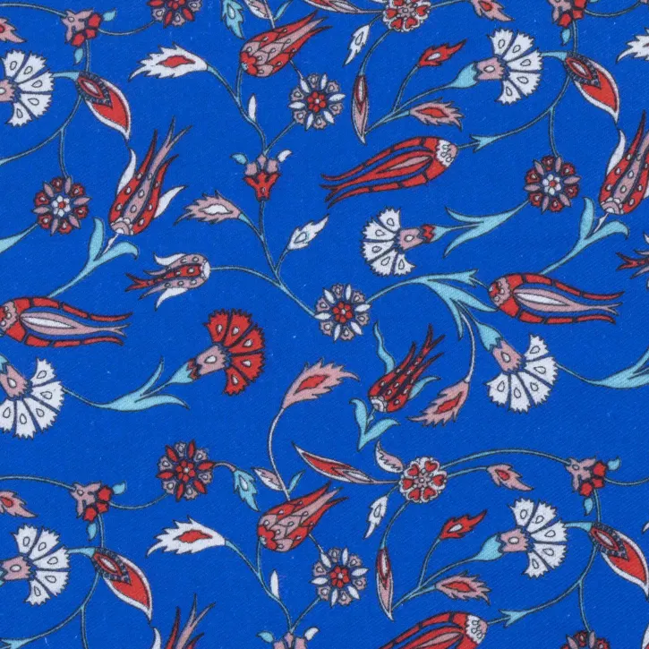 Mavi Şal Desen Pazen Kumaş