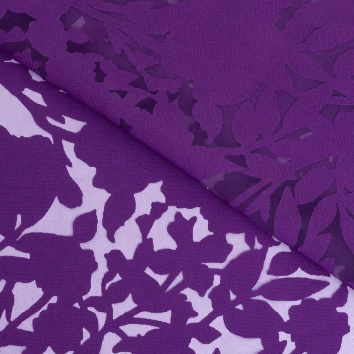 Mor Yakma İpeker Kumaş