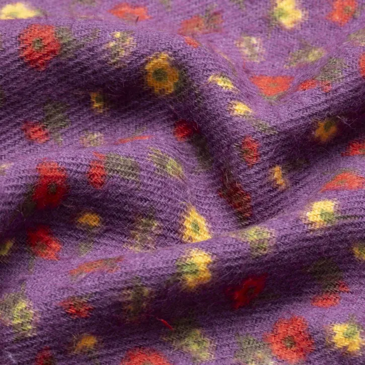 Mürdüm Çıtır Desenli Pazen Kumaş