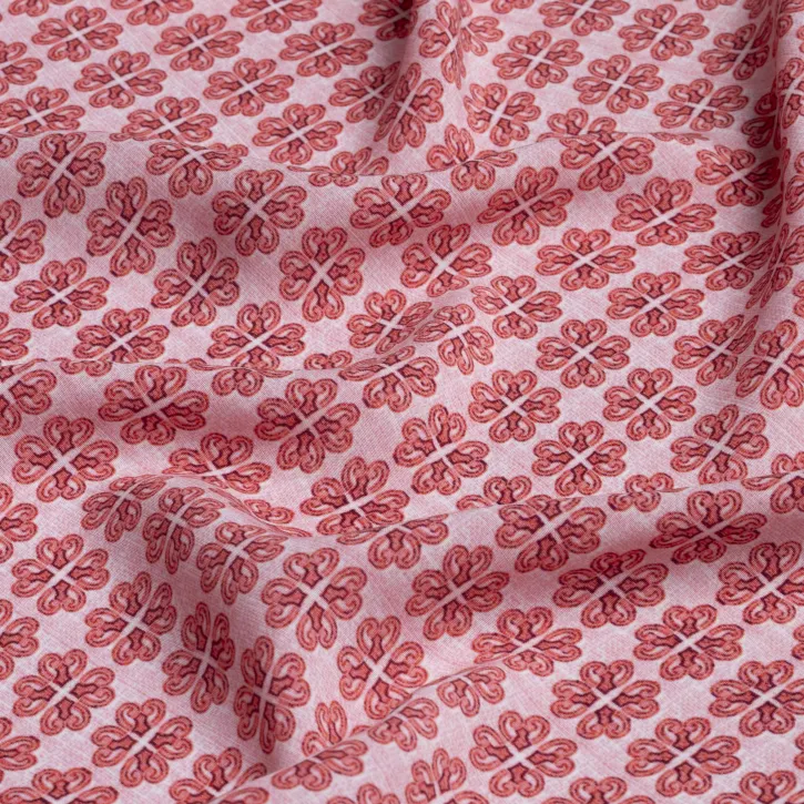 Osmanlı Motifli Kızıl Desen İpeker Cupro Kumaş