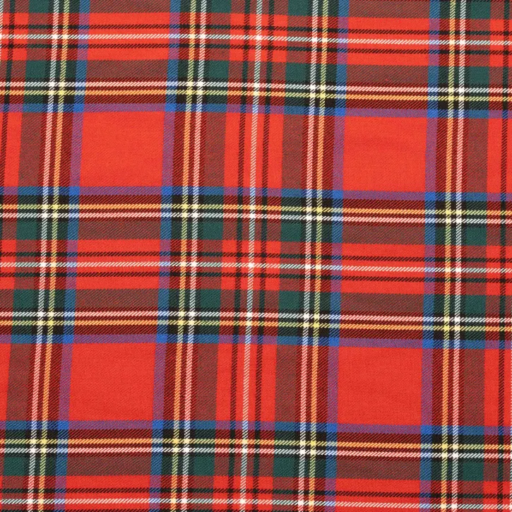 Sarı-Beyaz Çizgili Kırmızı Ekose Gabardin