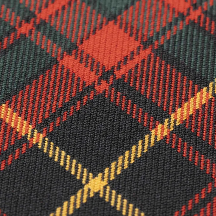 Sarı Çizgili Kırmızı Ekose Gabardin