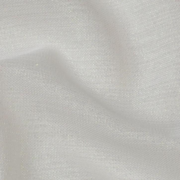 Simli Kırık Beyaz Gardenya Kumaş