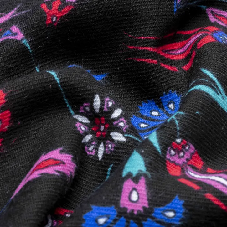 Siyah Şal Desen Pazen Kumaş