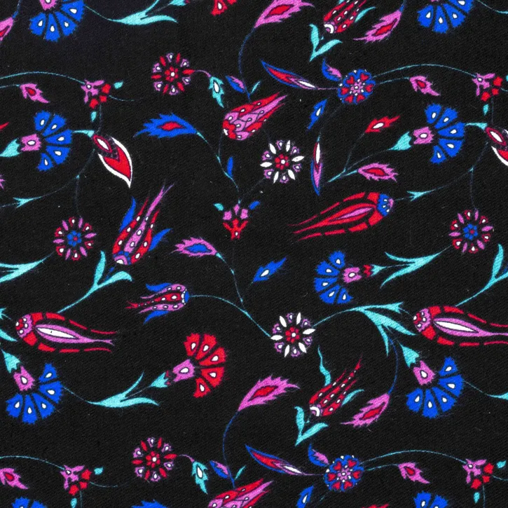 Siyah Şal Desen Pazen Kumaş