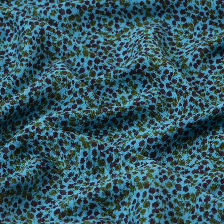 Turkuaz Çıtır Desen Kaşmir Viskon