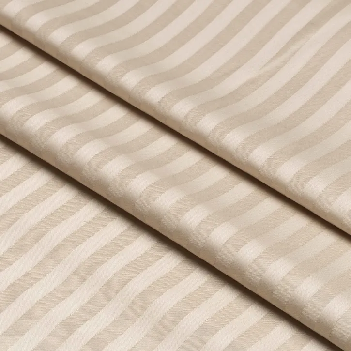 Camel Çizgili Pamuk Saten