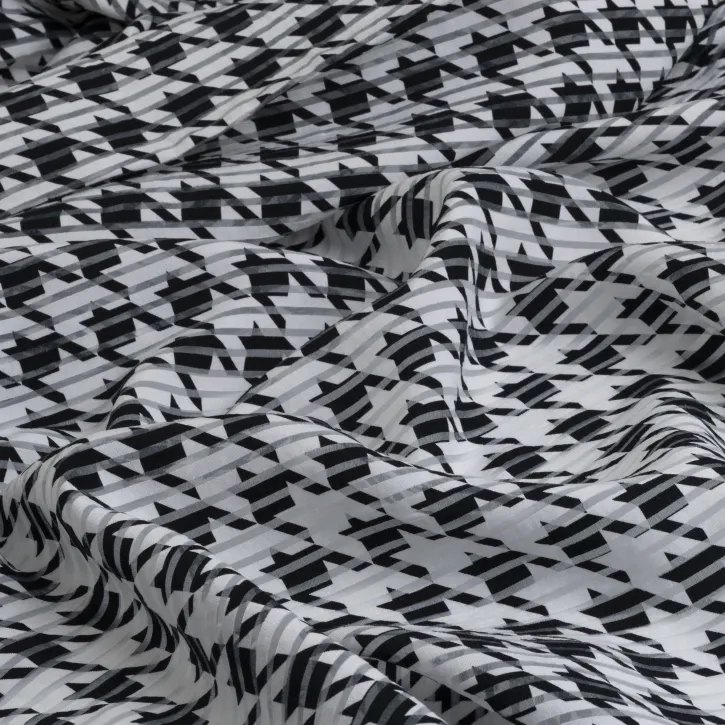 Antrasit Kazayağı Desenli İpeker Yakma Kumaş