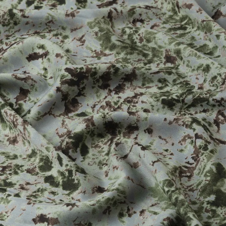 Yeşil Leke Desen Kaşmir Viskon