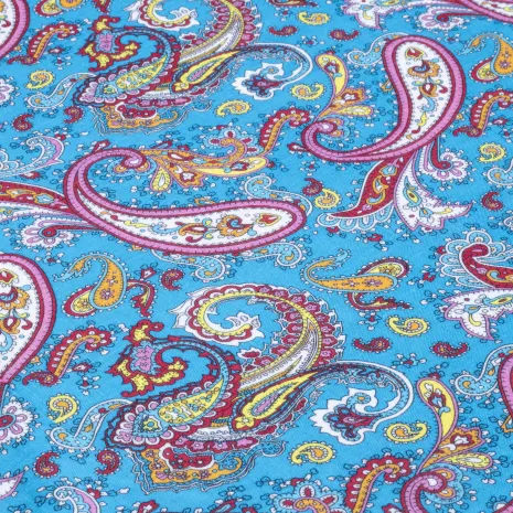 Şal Desen Müslin – Parlak Saks Mavi