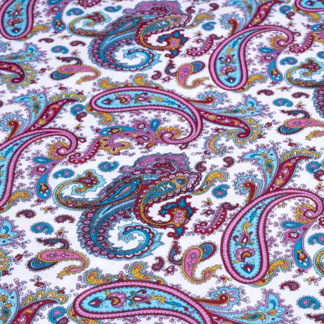 Şal Desen Müslin – Yoğun Beyaz Zemin