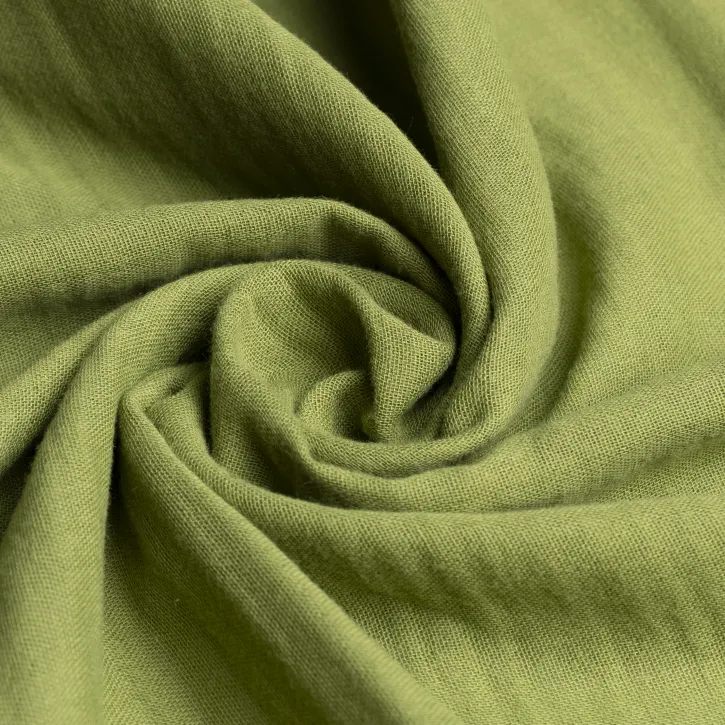 Fıstık Yeşili Düz Renk Müslin Kumaş