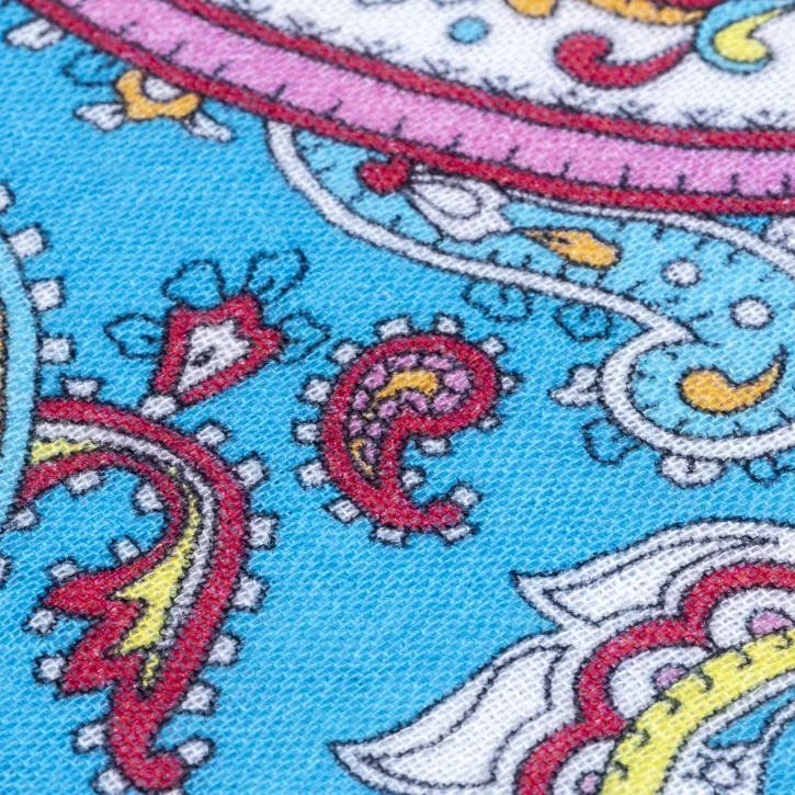 Şal Desen Müslin – Parlak Saks Mavi