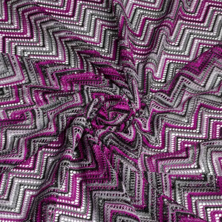 Fușya Gri Zigzag Missoni Kumaș