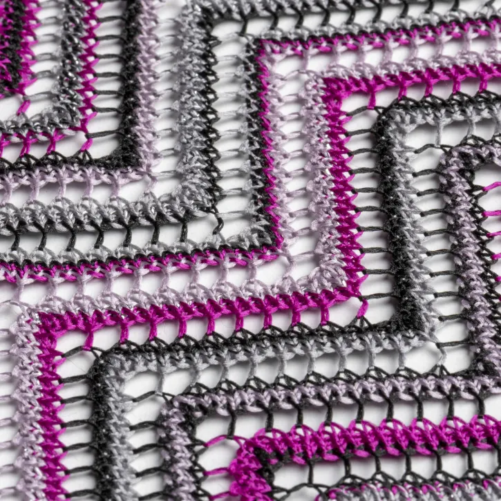 Fușya-Siyah Missoni Kumaș