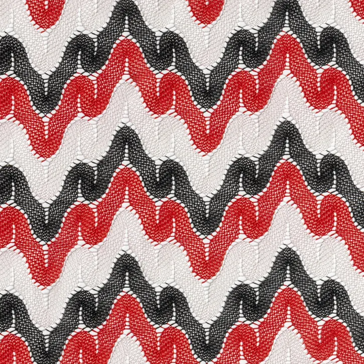 Kırmızı-Siyah Missoni Kumaș