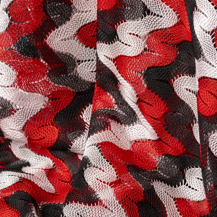 Kırmızı-Siyah Missoni Kumaș