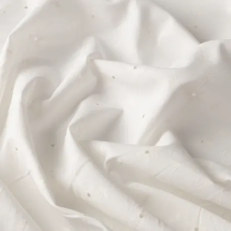 İpeker Yakma Kumaş - Kırık Beyaz (Mat Çiçekli)