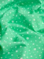 Yeşil Zemin Üzeri Beyaz Puantiyeli Yakma Kumaş